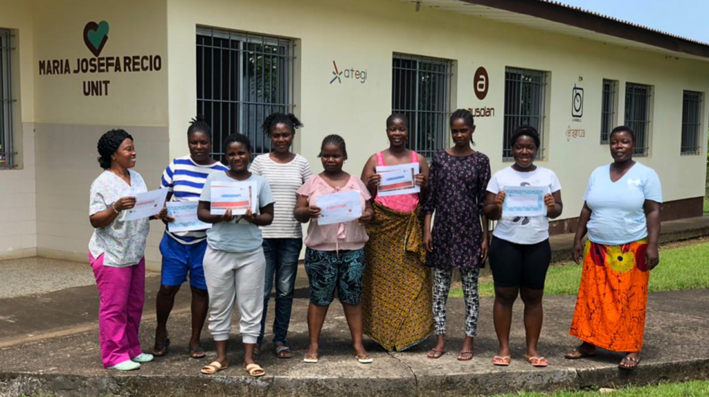 Patients at the Benedict Menni Hospital in Monrovia