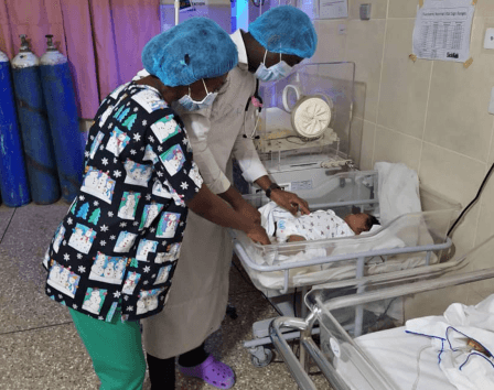 newborn care at St Francis Xavier Hospital, in Fosso
