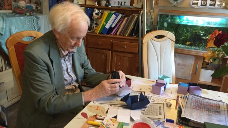 Resident at St Augustine's making arts and crafts