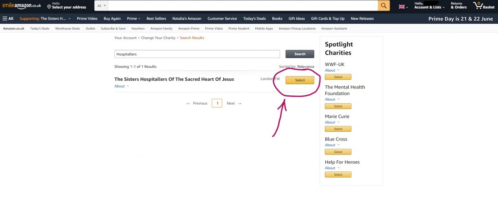 Select the Charity and Save | Step 4