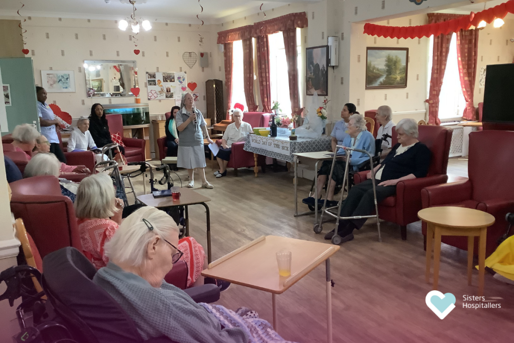 Sister Isabel speaking during the World Day of the Sick celebration at St Augustine’s Addlestone