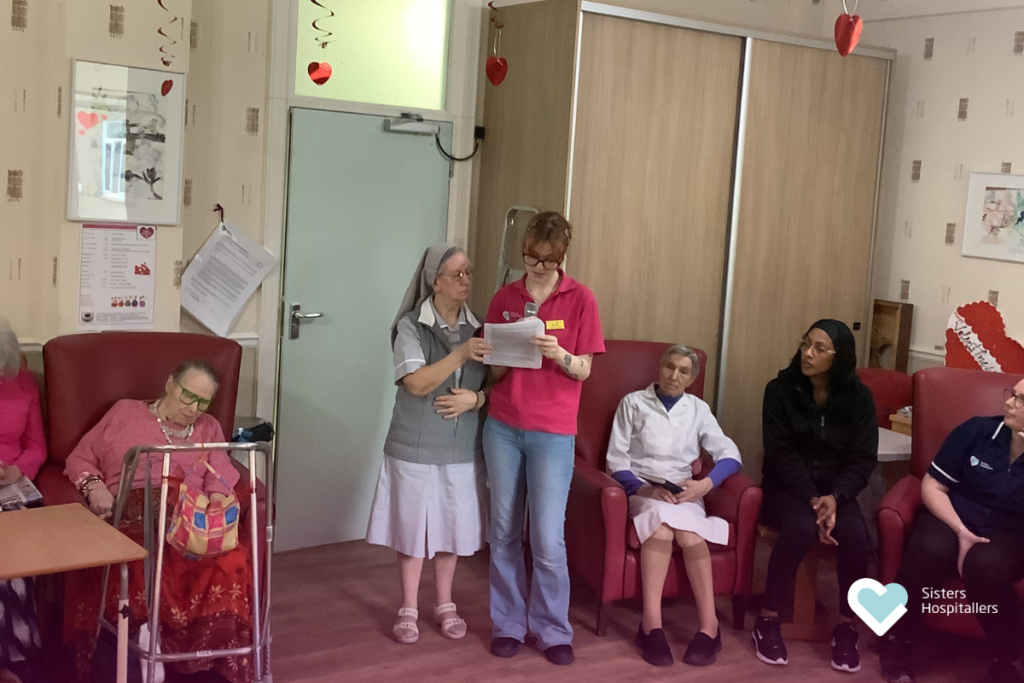 Staff participating in the readings for World Day of the Sick in Addlestone