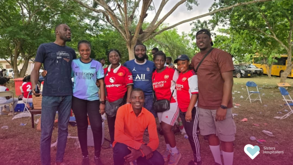 Staff from St Benito Menni Catholic Hospital Dompoase during the Obuasi Diocese Hospitals and Clinics Sports Festival