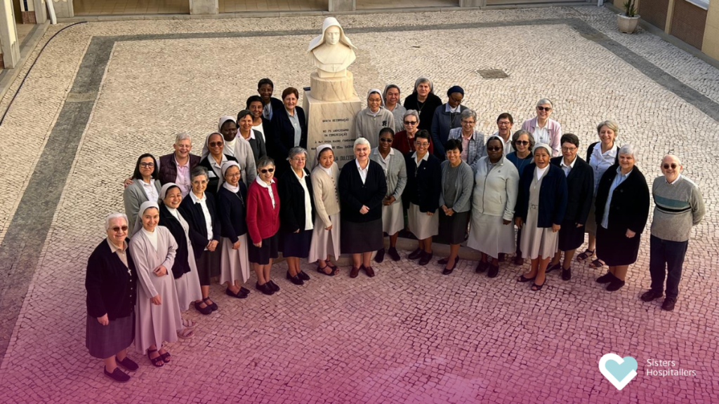 Participants in the 28th Plenary Council gathered in the courtyard of the Sisters Hospitallers house in Idanha, Portugal
