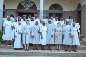 Sisters Hospitallers, priests and guests following the perpetual profession celebration in Assin Foso